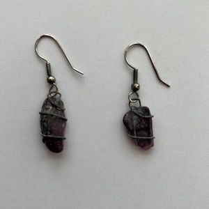 🔥Purple Natural Stone Rock 🪨 Earrings